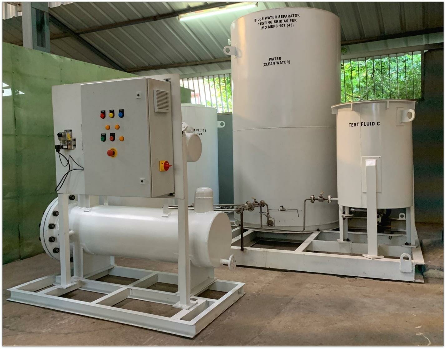 Bilge-water separator test rig to validate performance of our oily water separators as per IMO MEPC 107 (43)